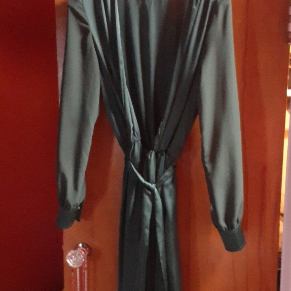 Satin green dress